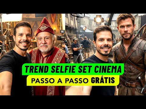 Trend Selfie em Set de Cinema GRÁTIS | Passo a Passo com IA