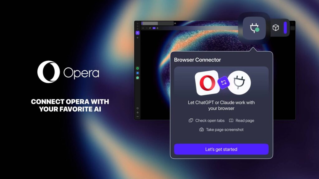 Opera lança Browser Connector e integra ChatGPT e Claude à navegação em tempo real