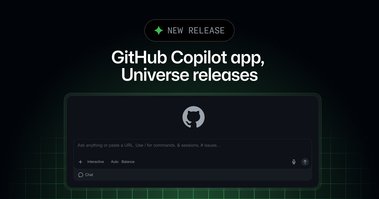Arte oficial do app do GitHub Copilot